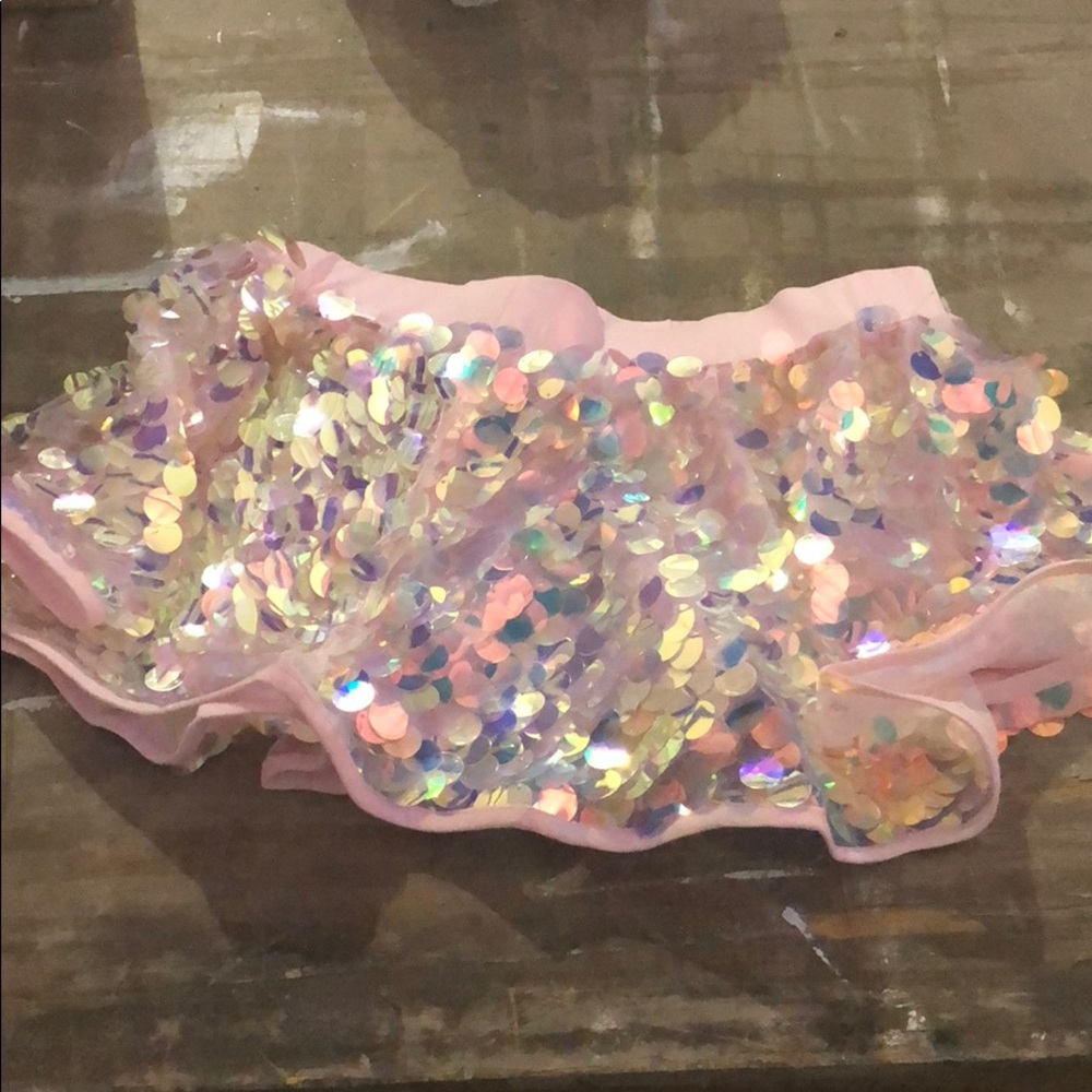 I heart raves sequin skirt